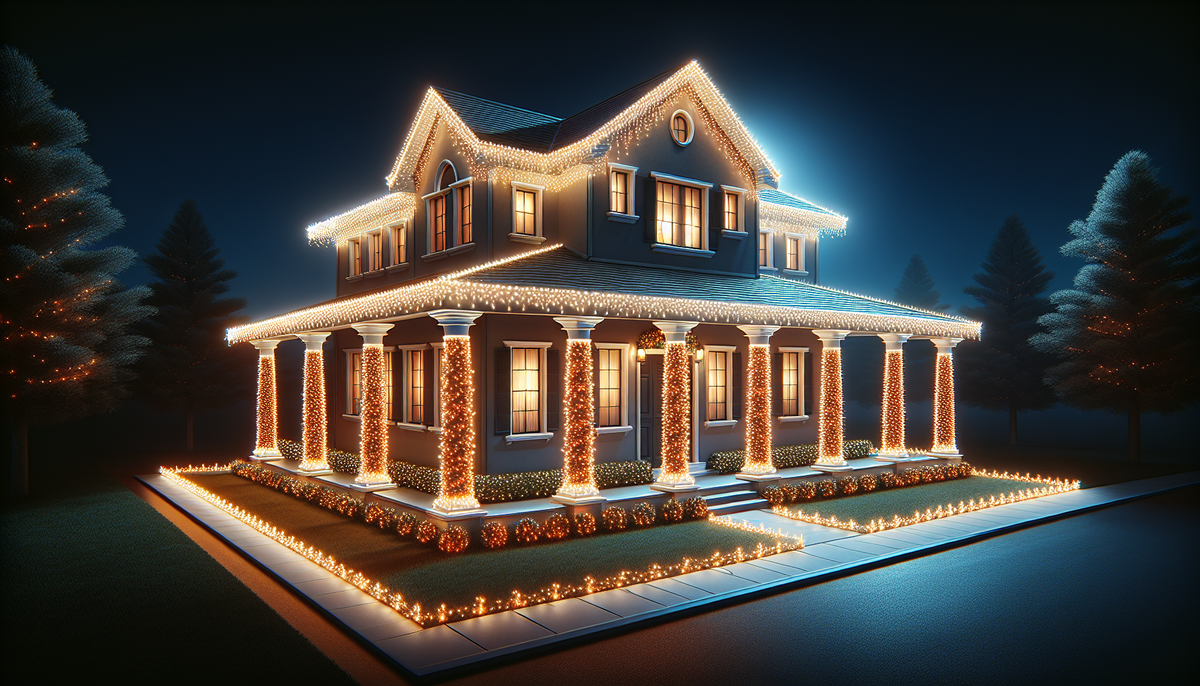 How to Install Christmas Lights Wrapping Mini Lights on Pillars Christmas Light Contractors USA