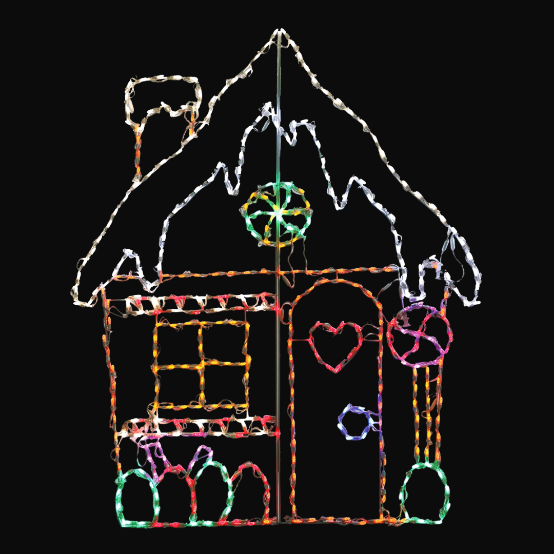 HBL Gingerbread Wire Frame Art Christmas Light Contractors USA