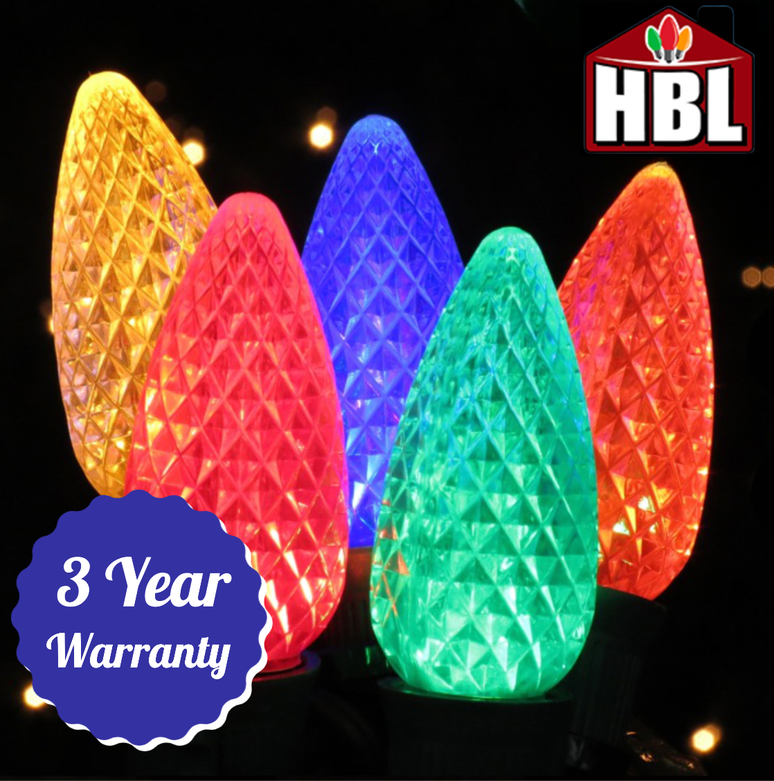 C9 HBL Light Bulbs Faceted Christmas Light Contractors USA