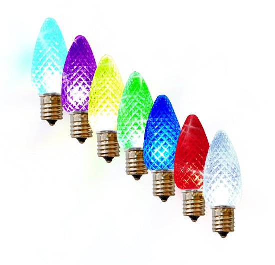 Dynamic RGB Transparent Faceted C9 bulb (Bag of 25)