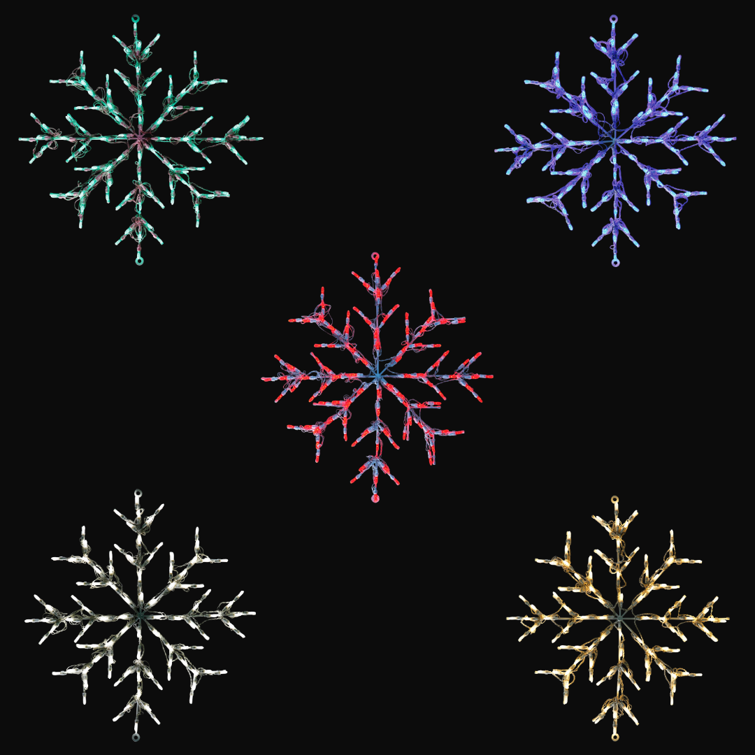 Snowflake Wire Frame Design 2D Wire Frame Art – Christmas Light Contractors USA