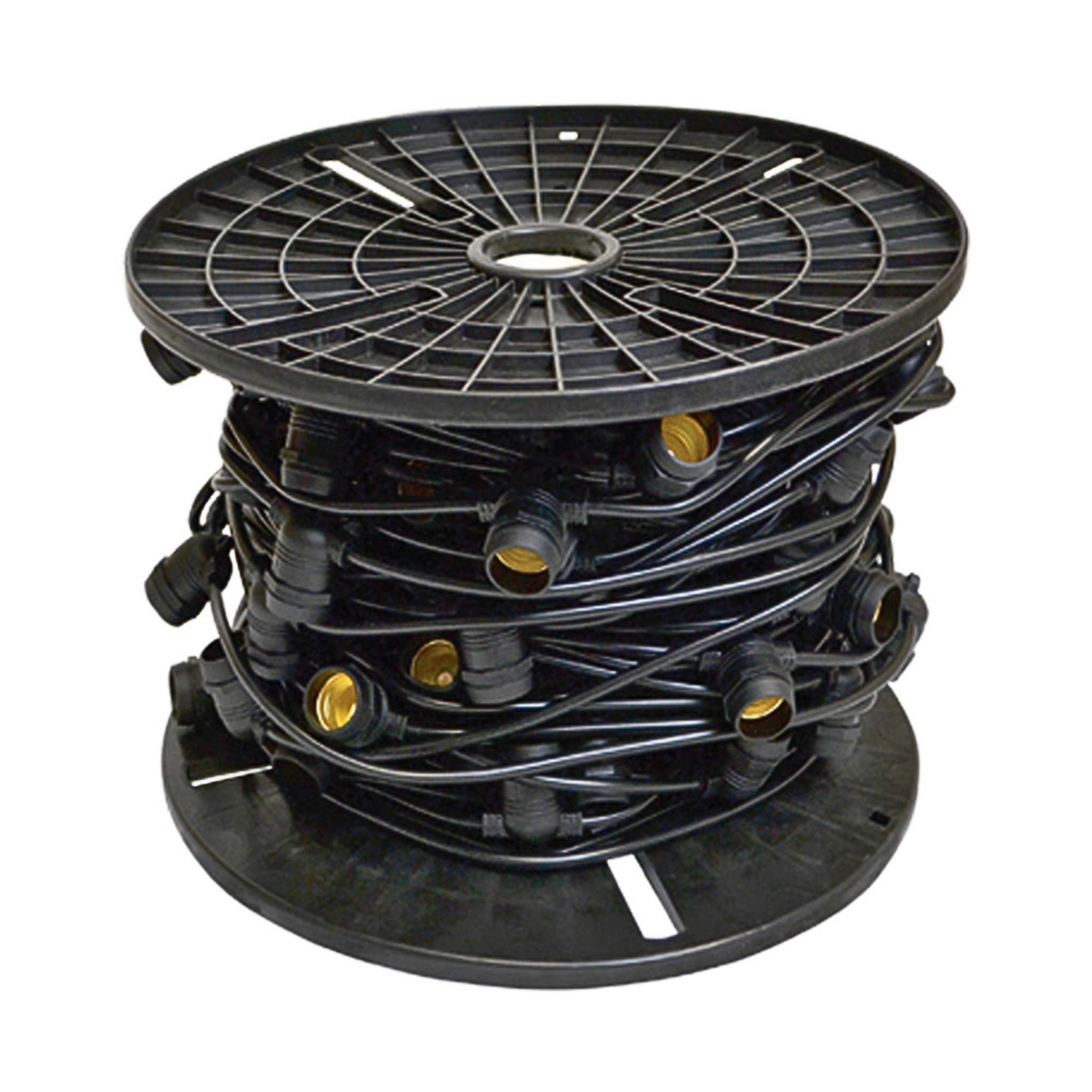 Socket Cord - Patio Lighting Cord - 330' SPT-2 Cord with 165 E26 Sockets (No Drop) - 24" Spacing