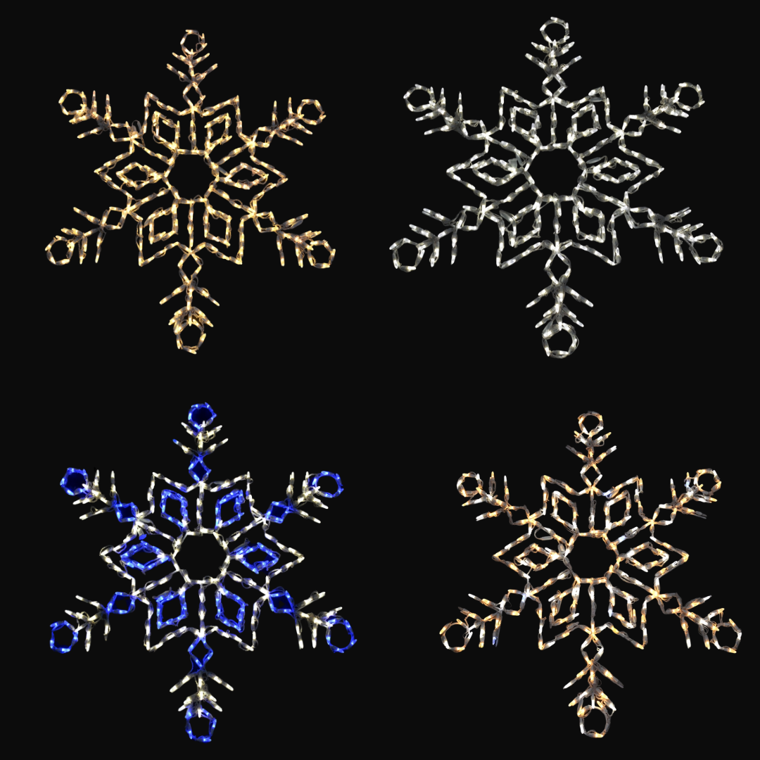 Snowflake Wire Frame Design 2D Wire Frame Art – Christmas Light Contractors USA