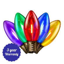 Load image into Gallery viewer, Bulbs - C9 HBL Transparent Smooth Filament LED Bulbs
