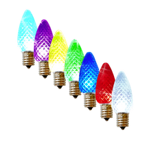 Load image into Gallery viewer, Dynamic RGB Transparent Faceted C9 bulb (Bag of 25) NON-WHITE CHIP
