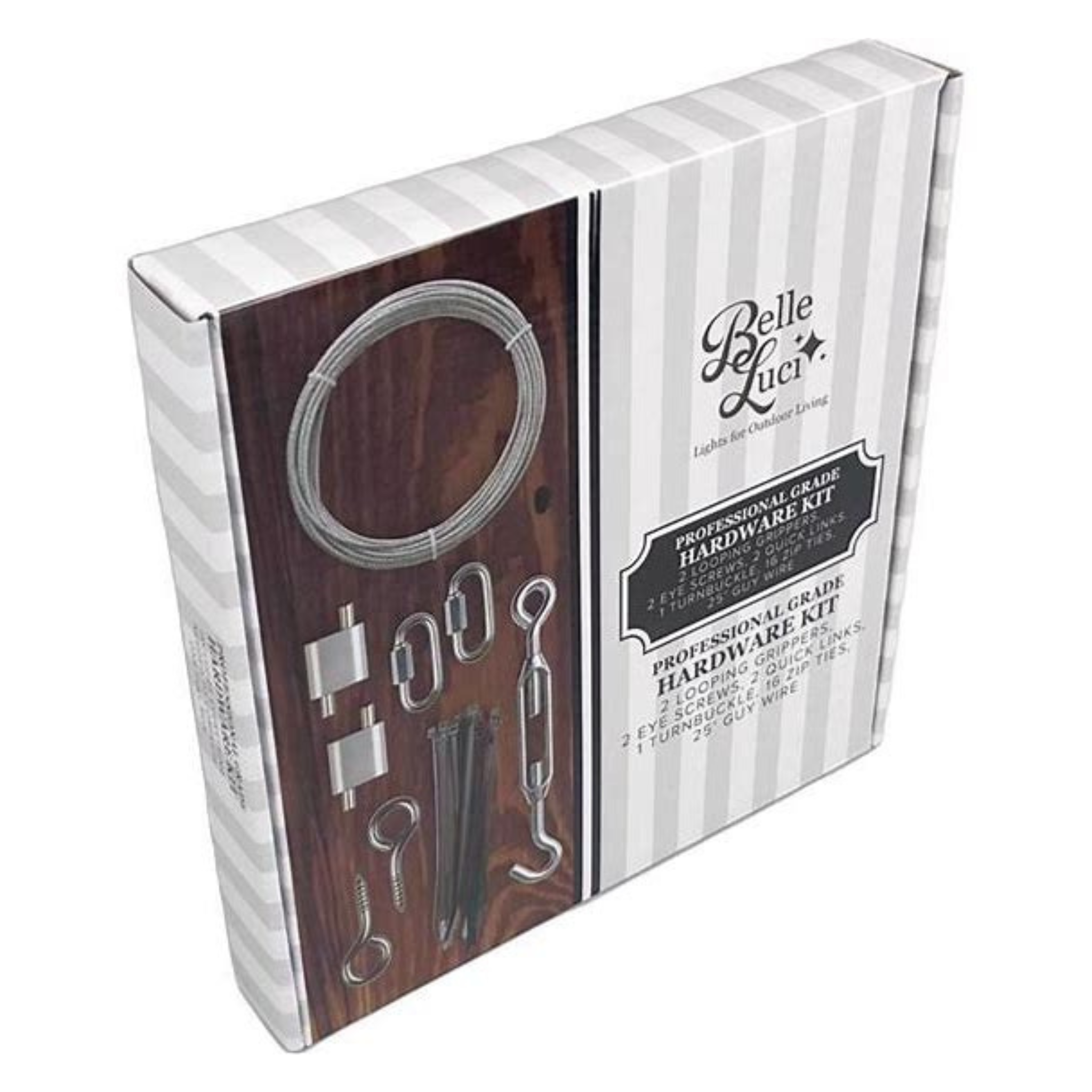Belle Luci Professional Grade Hardware Kit for Patio and Bistro Lights