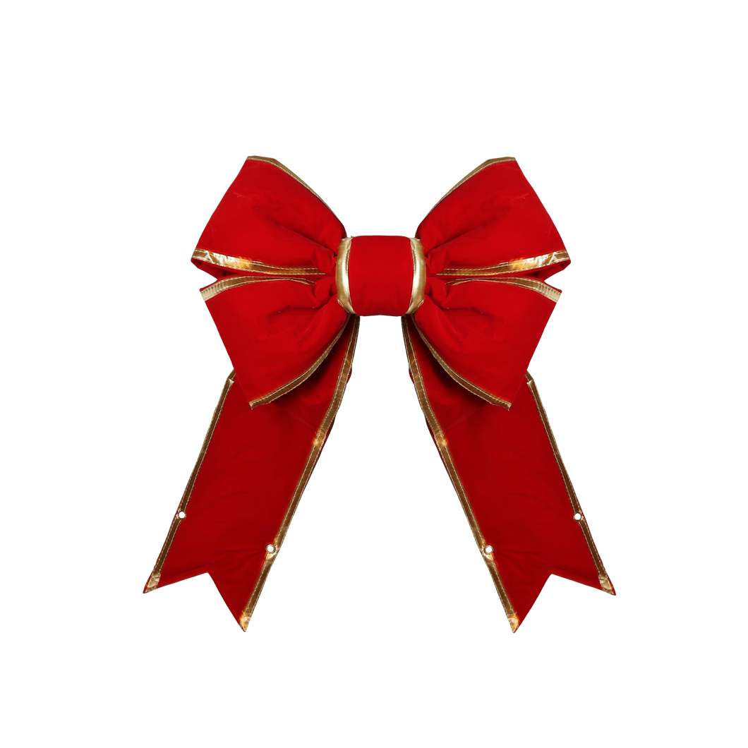 Bows - Minleon Red Velvet Bow w/Gold Trim