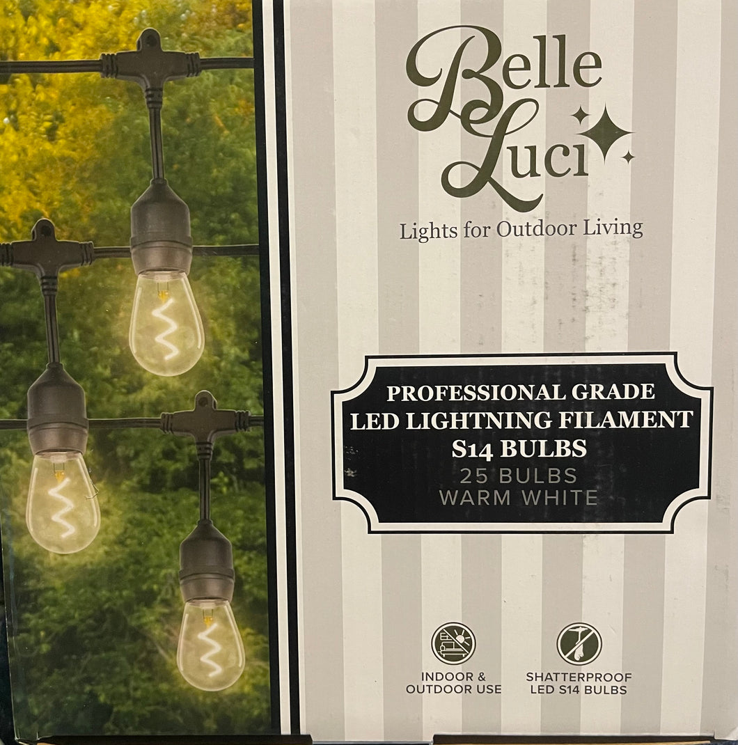 Belle Luci Filament LED Bulb Holiday Bright Lights S14 E26 Warm White