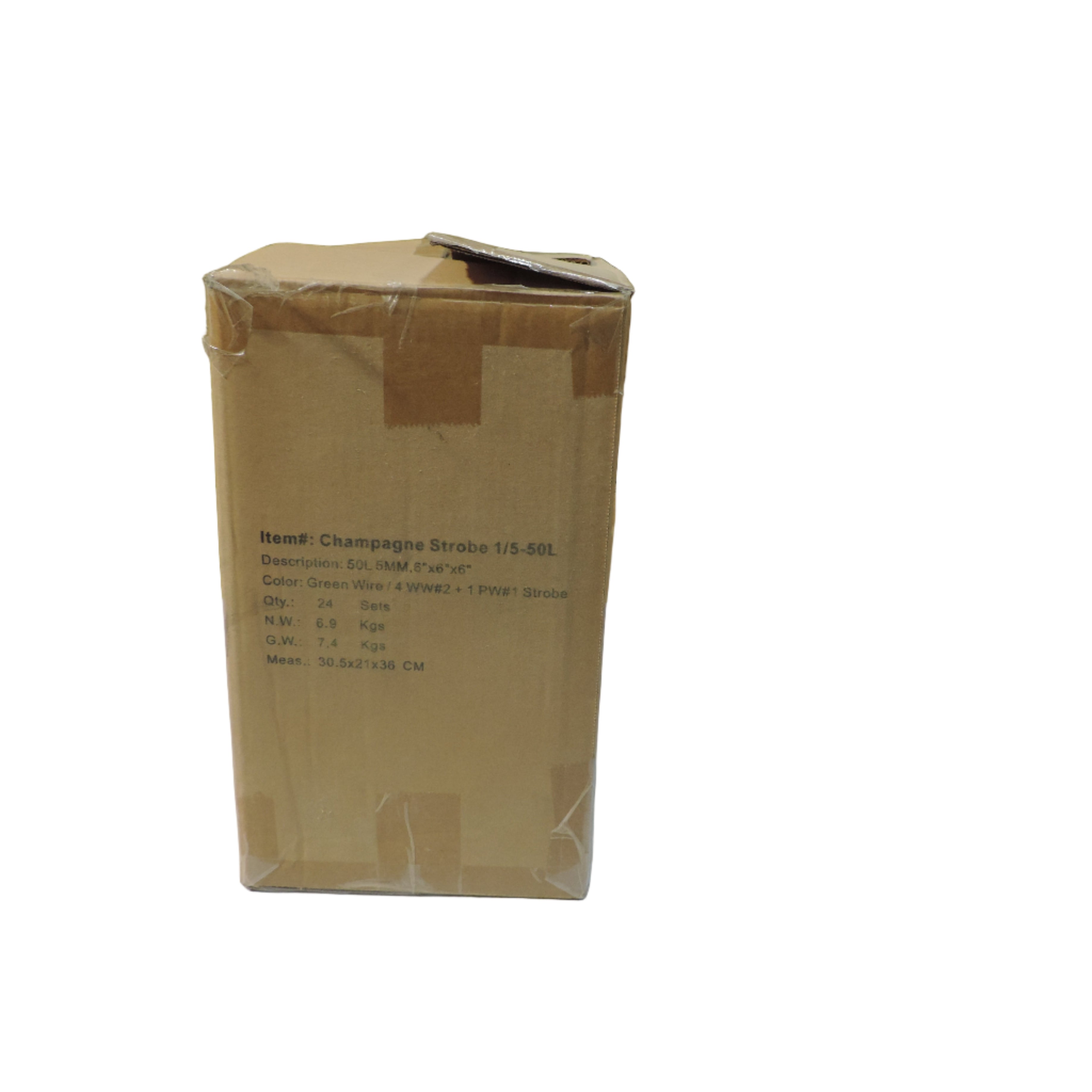 Mini Lights - 5mm 6 inch spacing / 50L Champagne strobe (Partial Case) FINAL SALE