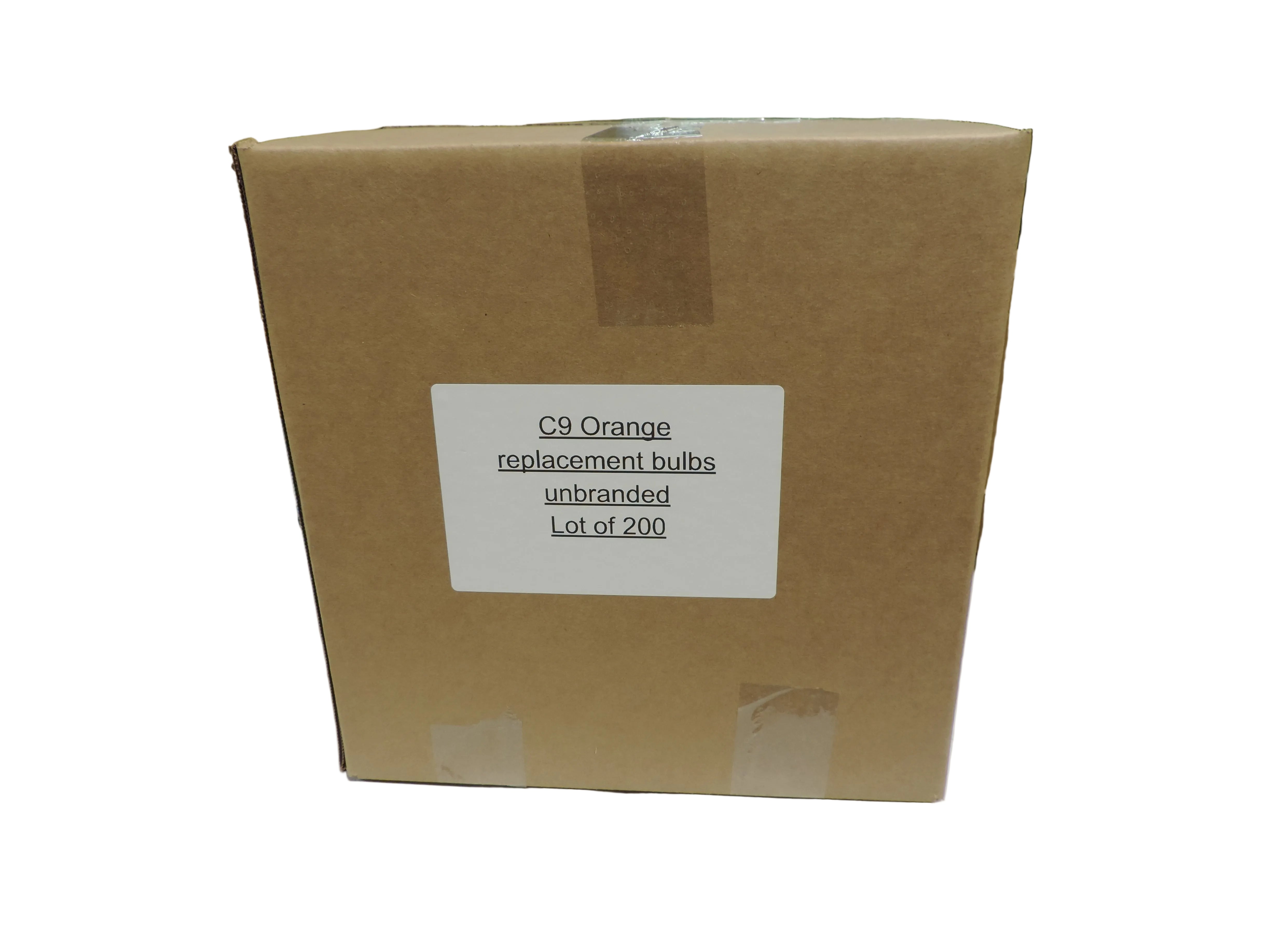 C9 Orange Replacement Bulbs, Lot of 200, Re-boxed- FINAL SALE