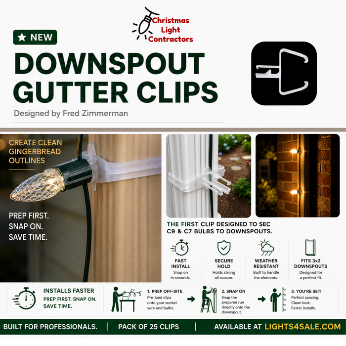 DownSpout or gutter Clip – Christmas Light Contractors USA