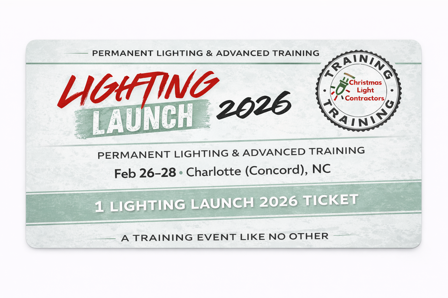 LIGHTING LAUNCH 2026- ADVANCED TRAINING, February 26-28