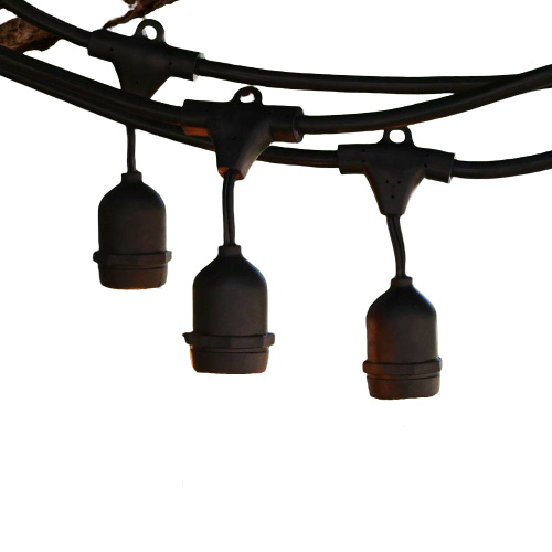 Suspended Socket E26 String Lights 48ft Section with Male and Female Christmas Light Contractors USA