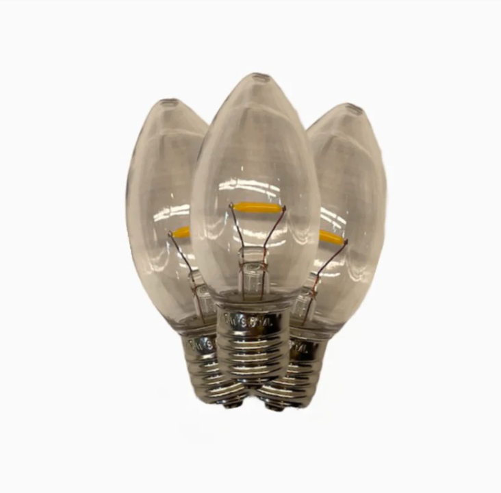 Minleon Transparent Smooth Filament LED C9 Bulb
